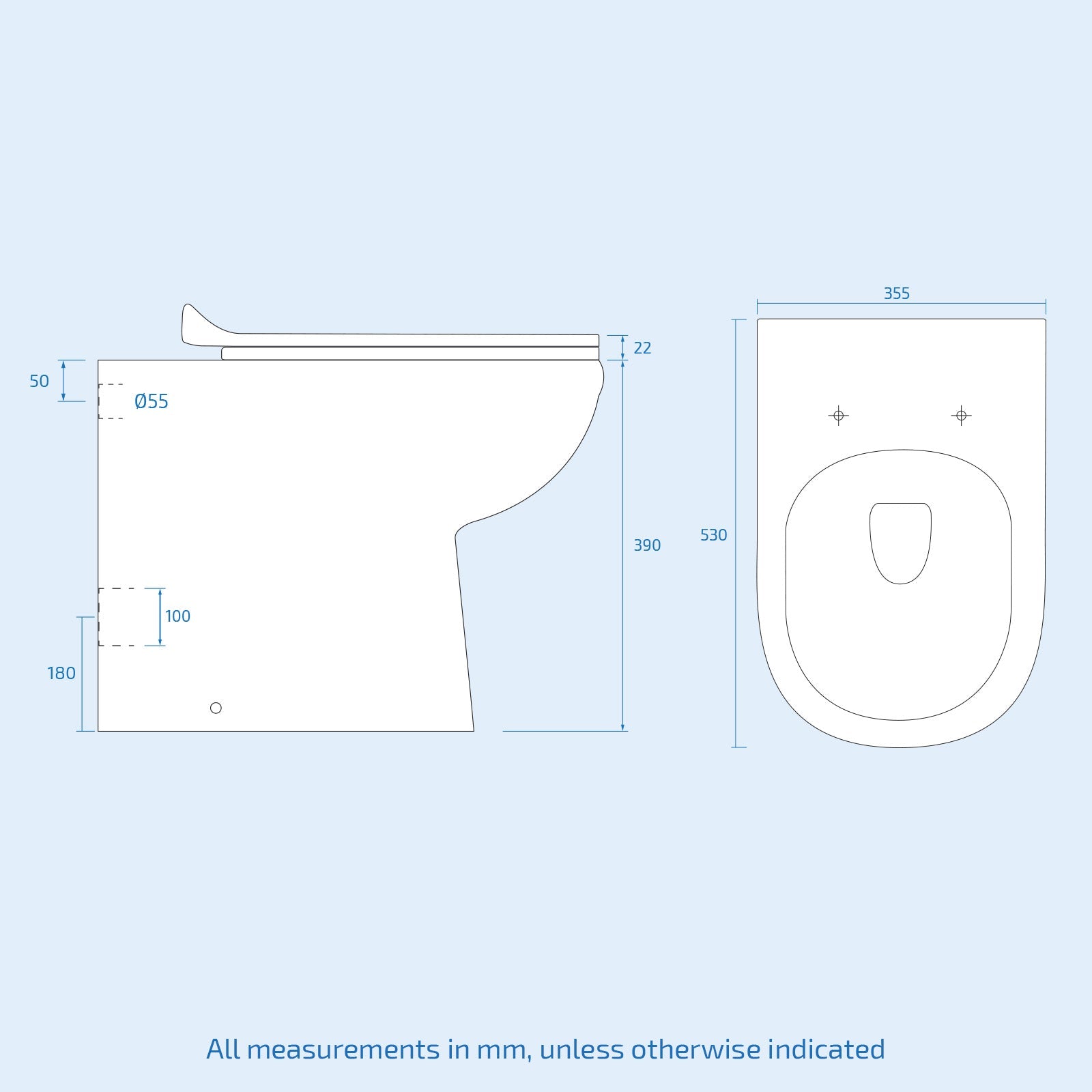 Ingersly Back To Wall Modern Toilet Pan with Soft Close Seat and Concealed Cistern