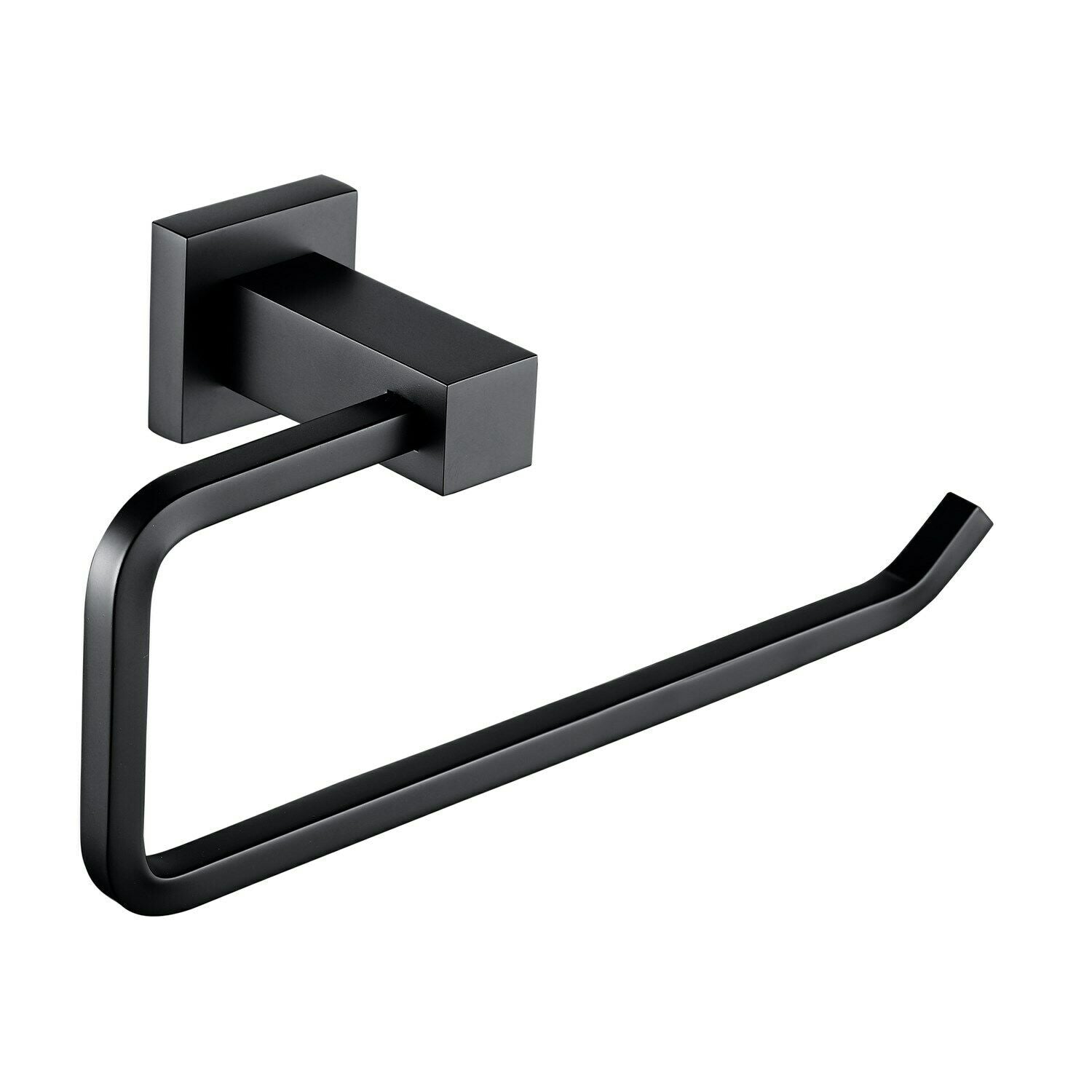 Modern Square Black Matte Towel Holder Rail