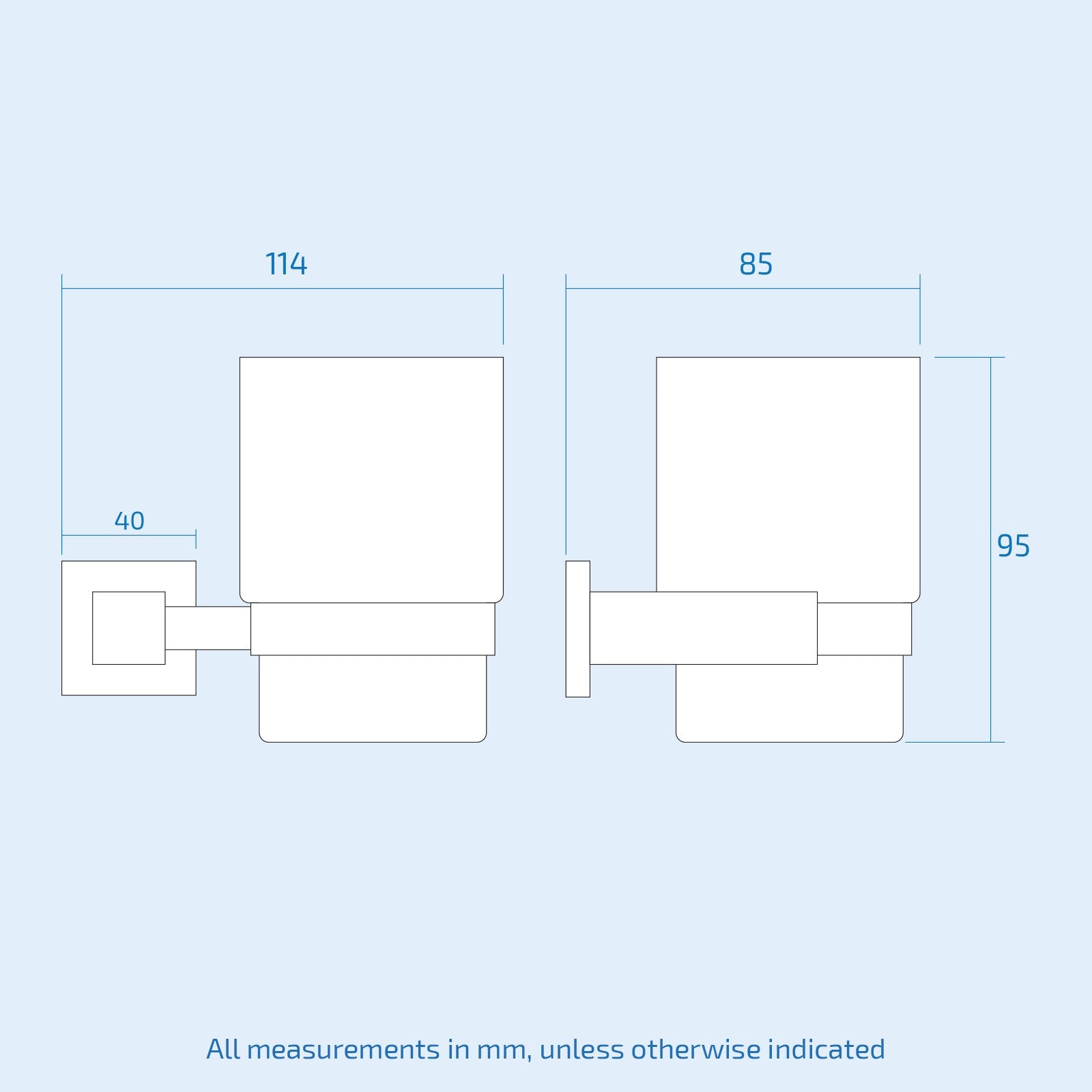 Square Matte Black Single Tumbler Cup and Holder Set