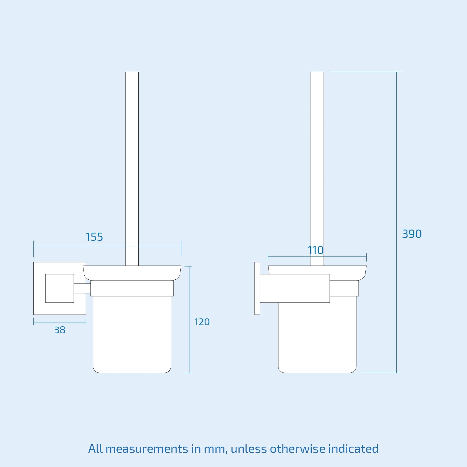Matte Black Toilet Brush And Holder
