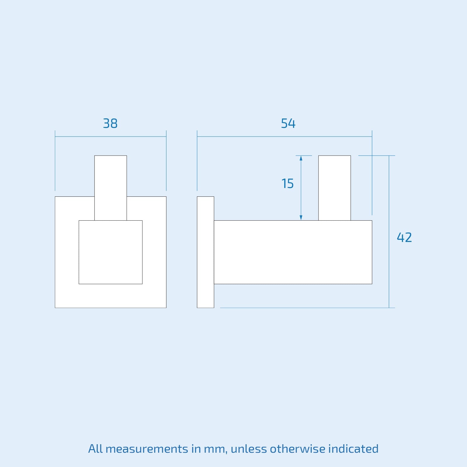 Single Square Robe Hook Matte Black