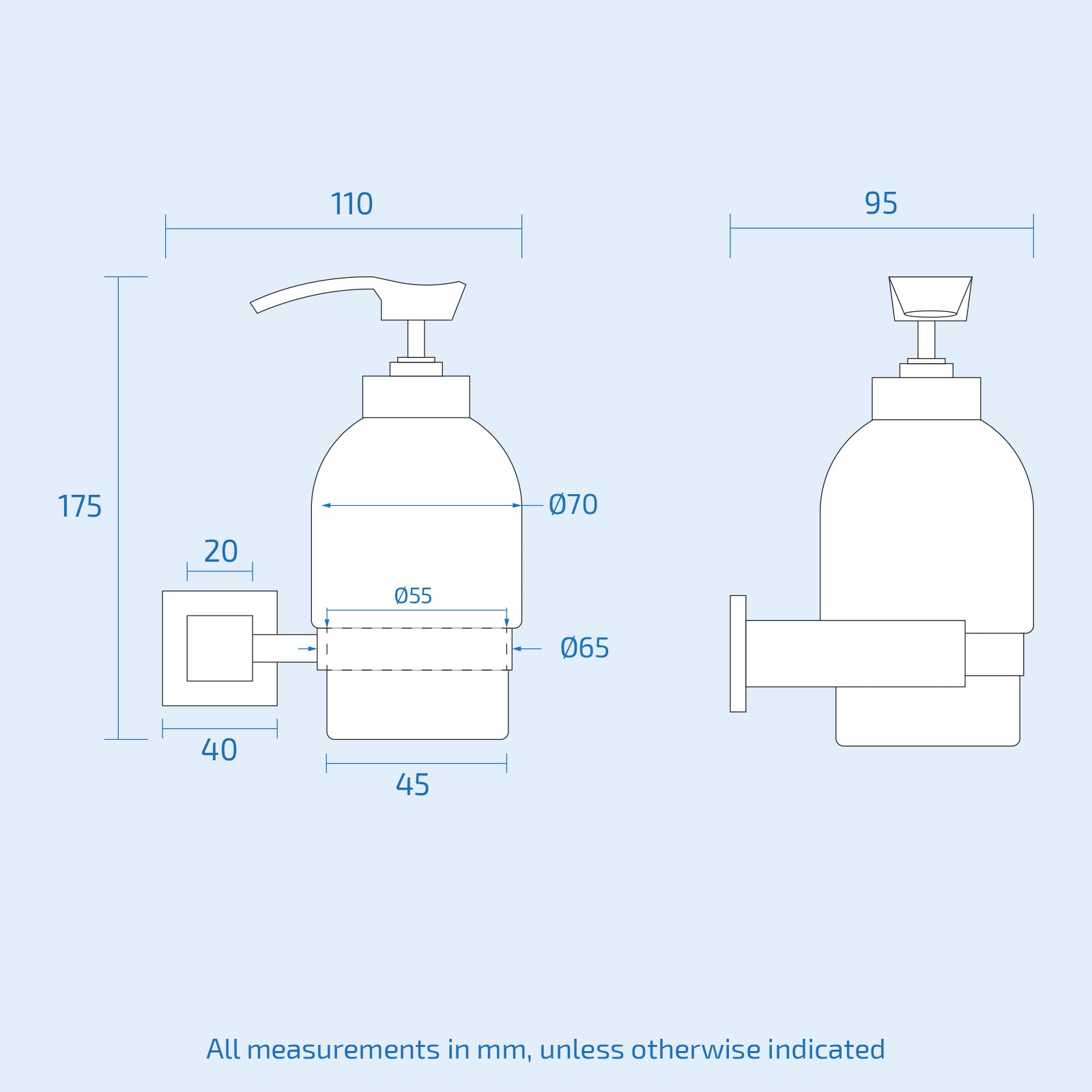 Soap Square Dispenser Chrome