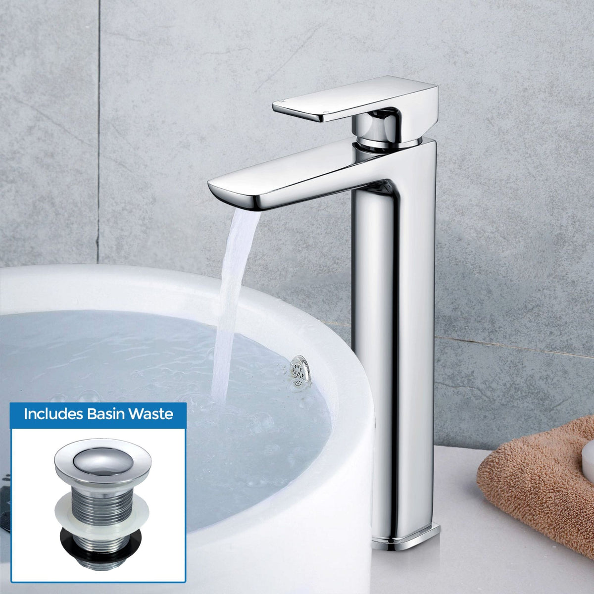 Chrome Tap # Option_Basin Tap & Unslotted Waste