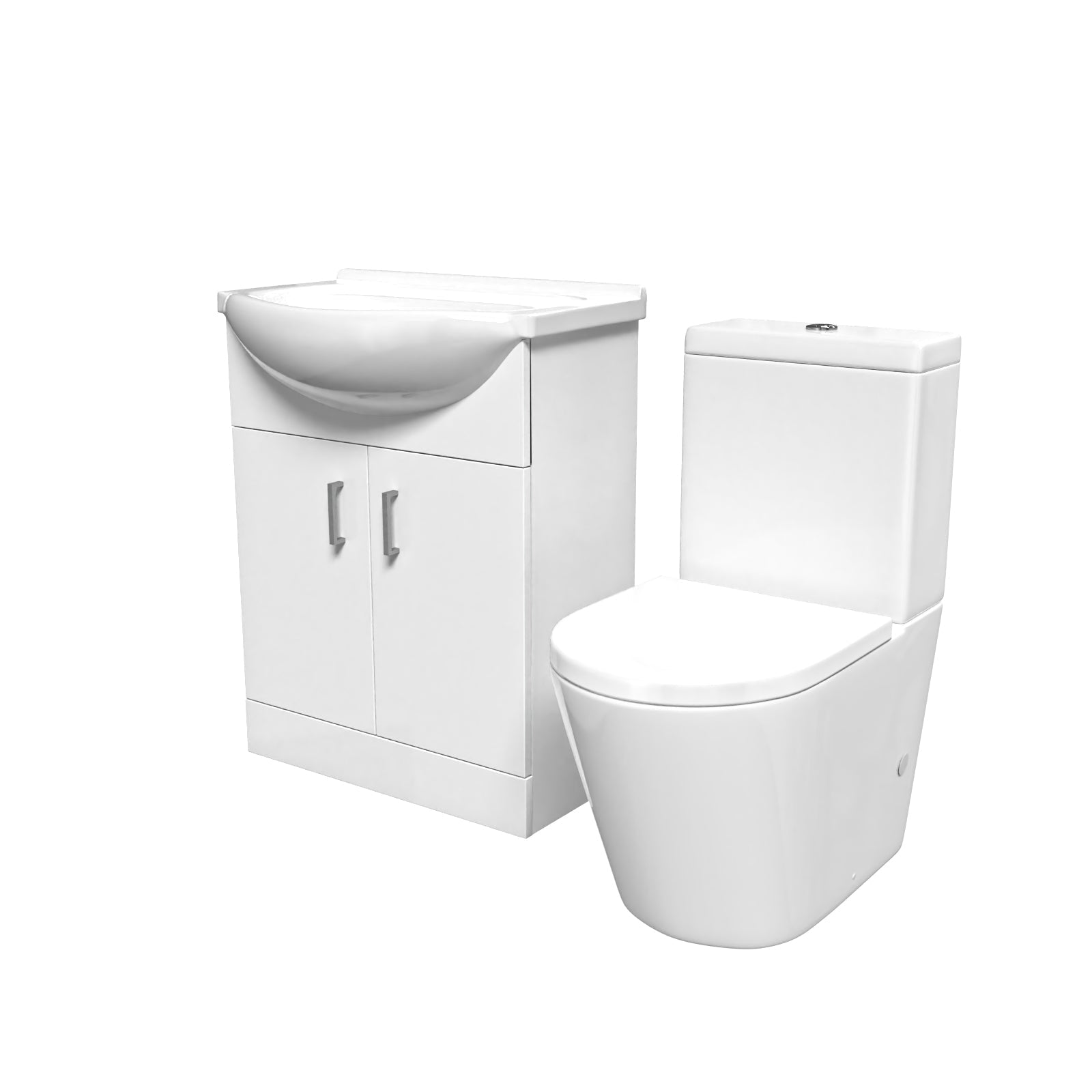 White toilet and vanity unit set 
