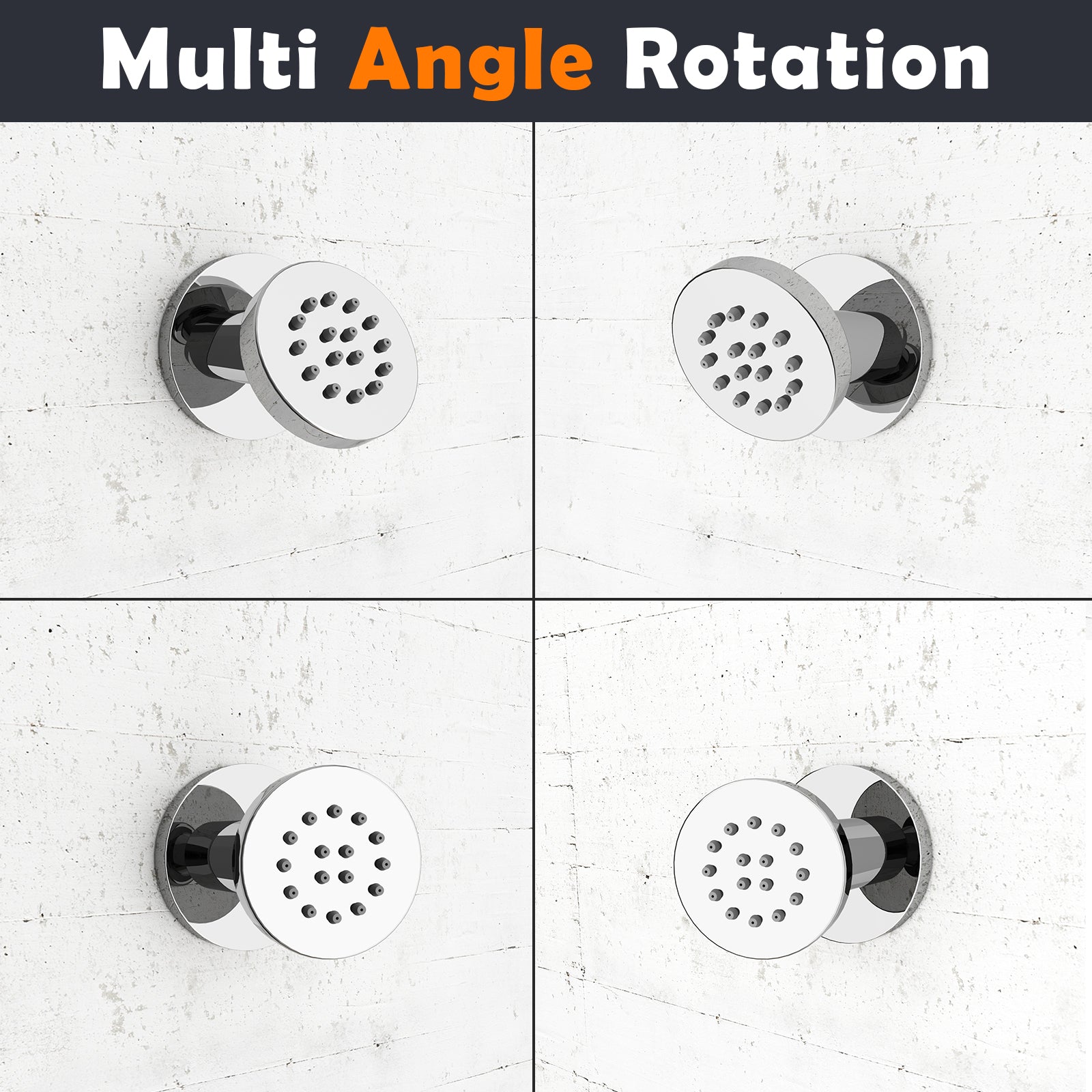 Single Round Shower Bath Body Massage Jet Chrome