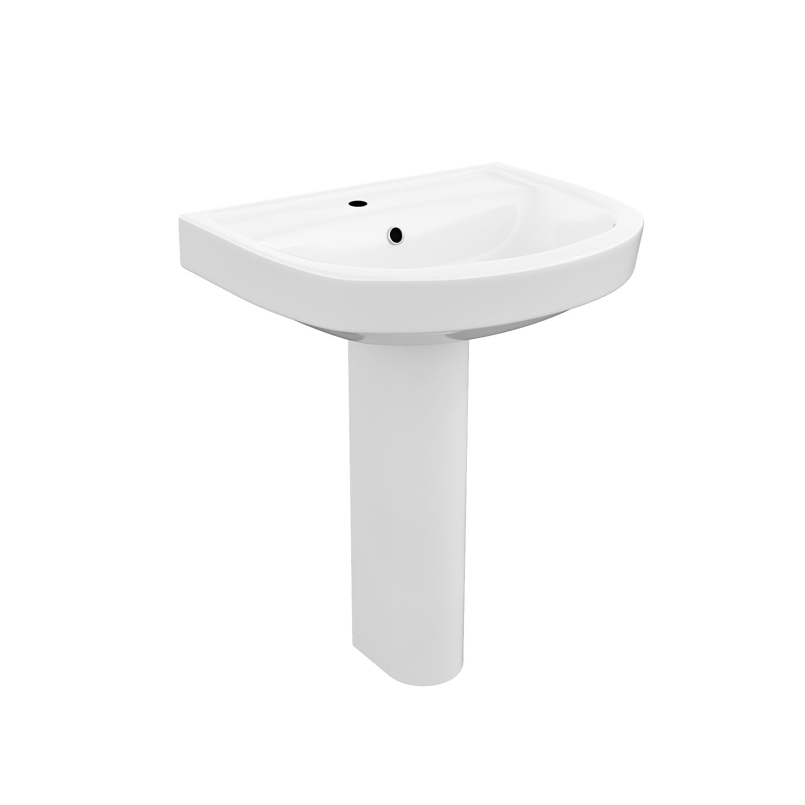 Toilet Pedestal Sink Quadrant Shower Enclosure 3-Piece Bathroom Suite