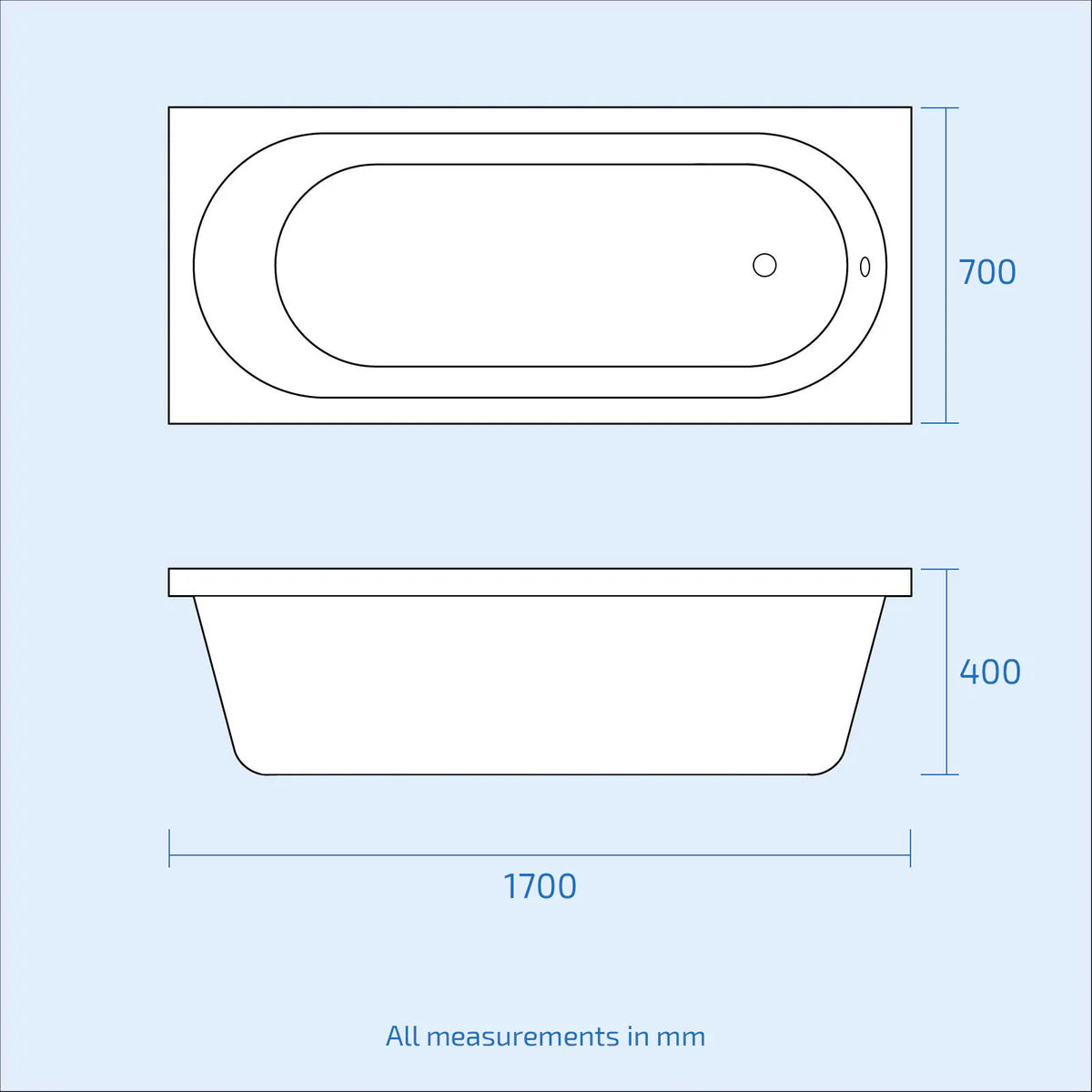 Ellen 550mm Freestanding Vanity with Close Coupled Toilet, Shower Bath & Taps Set