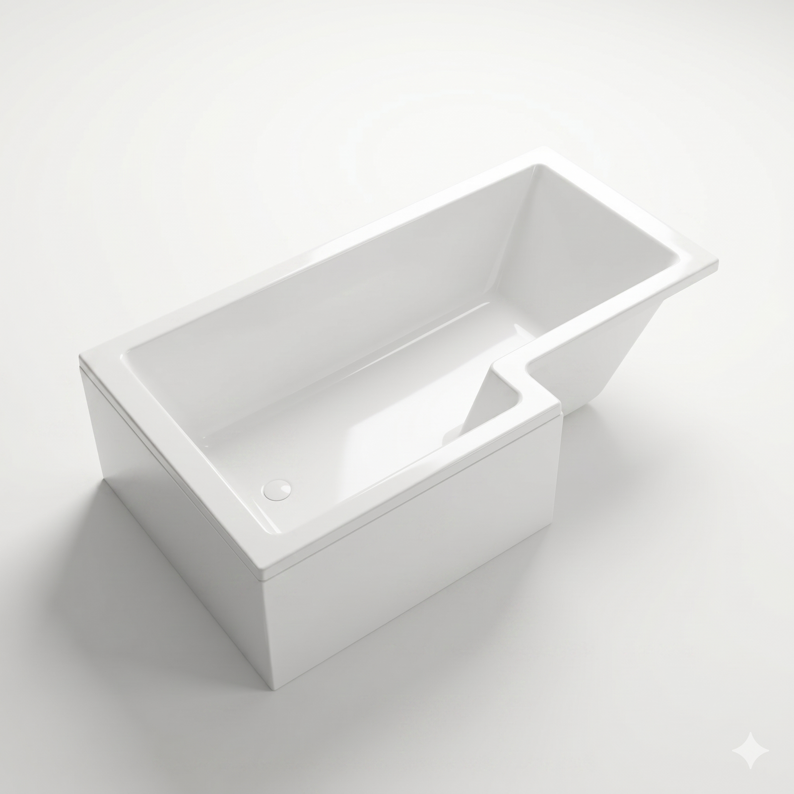 Small Bathroom Suite - Alaska Vanity Set with Toilet & L-Shaped LH 1500mm Shower Bath - Complete Set with Black Fittings