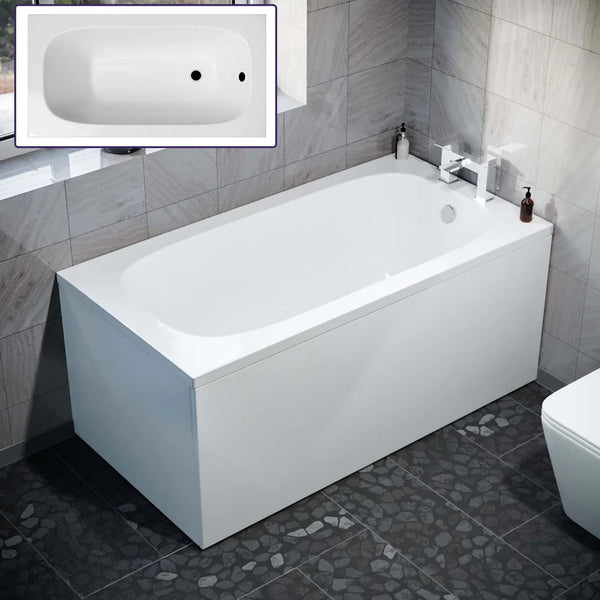 1400mm x 700mm Round Style Single End Straight Bath with Legs