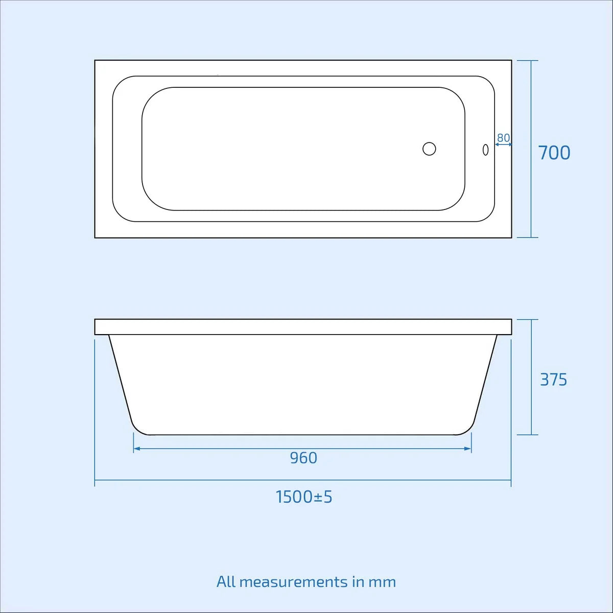 Bathroom Suite 1500mm Square Bathtub With Panel, Vanity and Toilet With Bath Filler