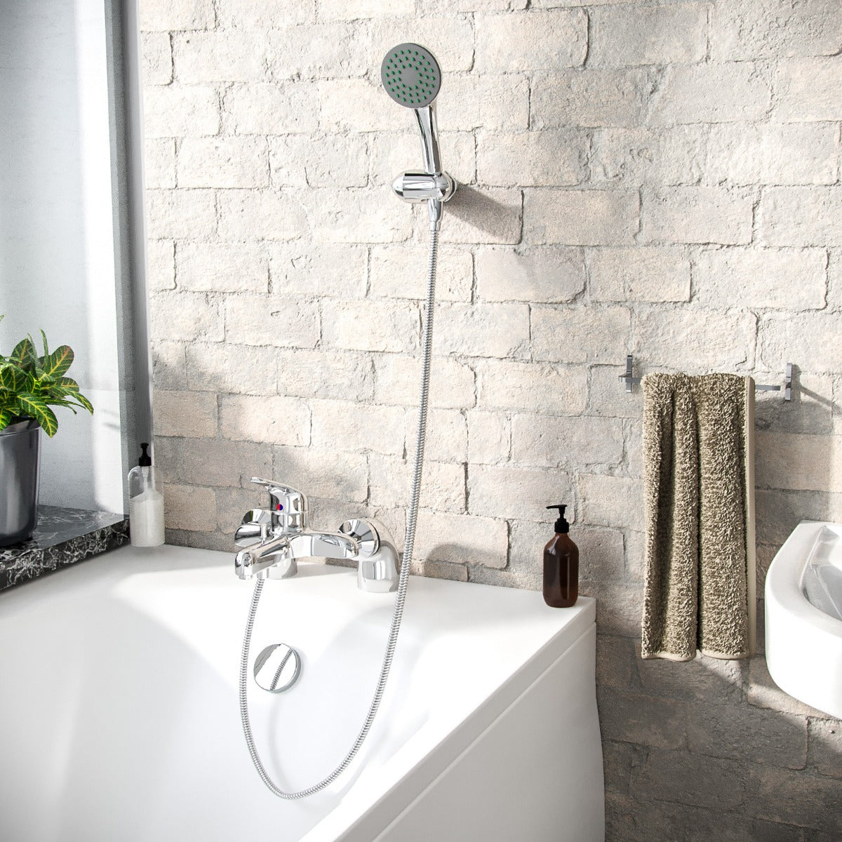 White Pedestal Basin Toilet 1700 Bath Tap and Front Panel Set