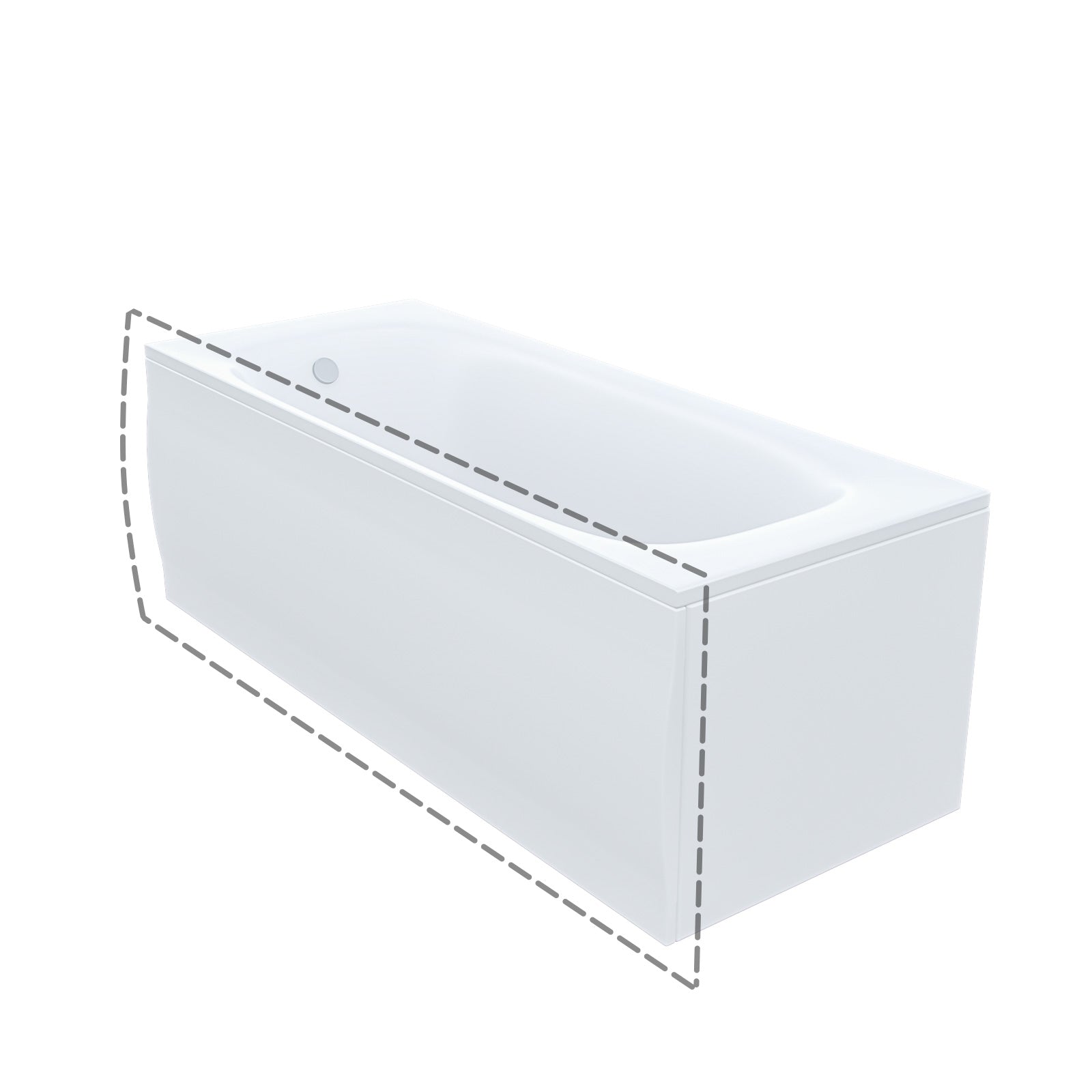 Harris 1700 x 700mm Round Single Ended Bath & Legs White