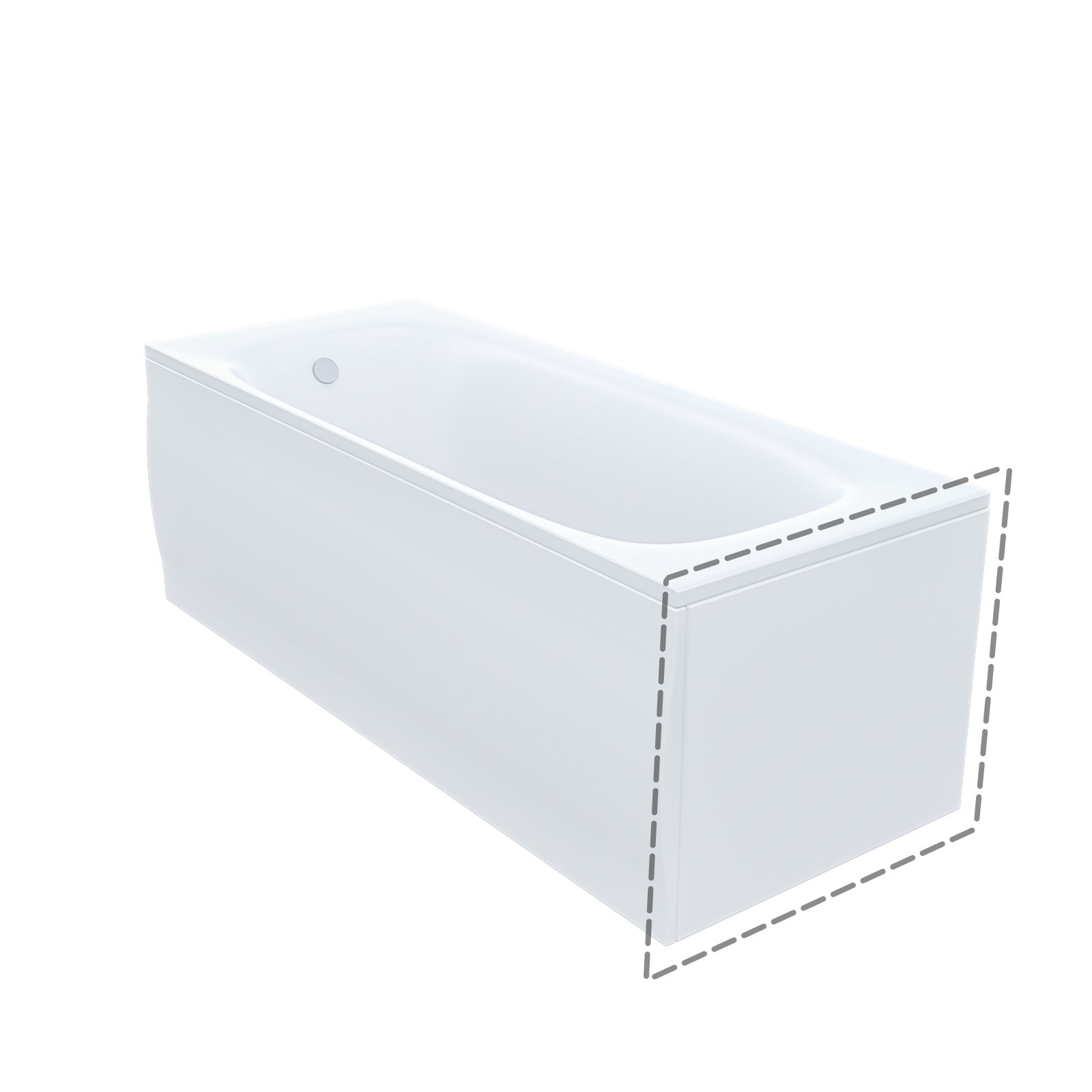 White Modern 700 Mm Standard High Gloss End Bath Panel