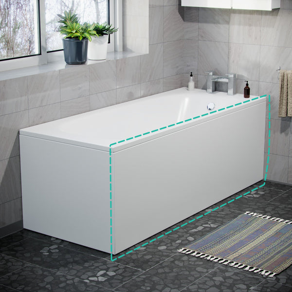 Modern High Gloss 1700mm White Front Bath Panel Bathroom ABS