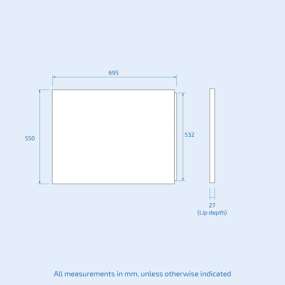 Modern High Gloss 695mm White End Bath Panel ABS Bathroom