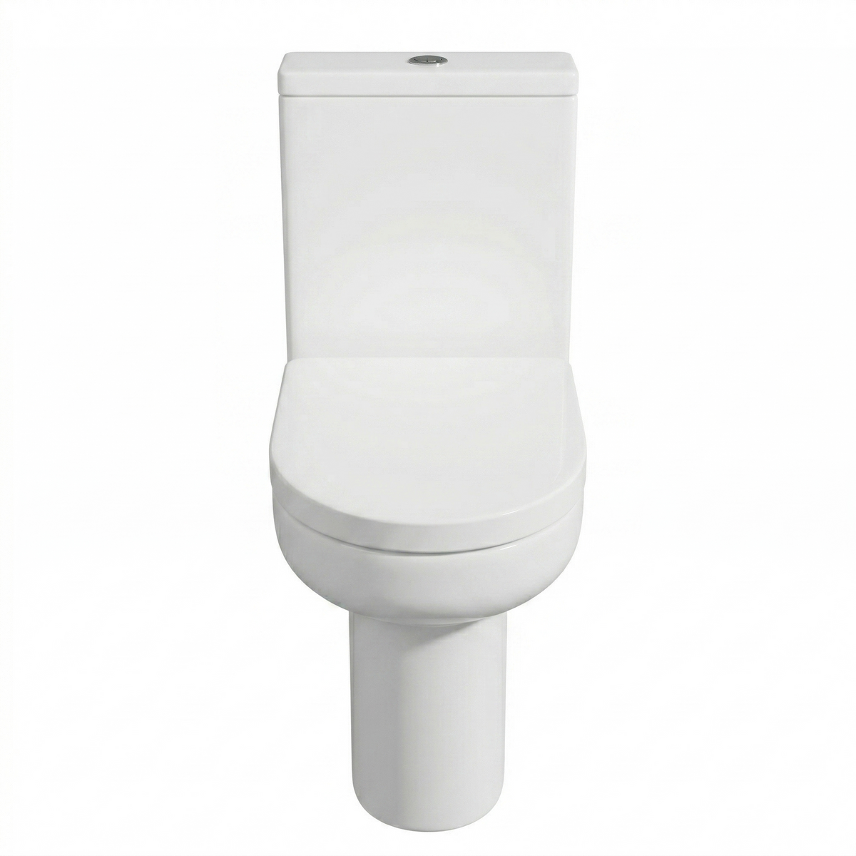 Kartell Bijoux White Close to Wall Rimless Close Coupled D Shape Toilet with Cistern & Soft Close Seat