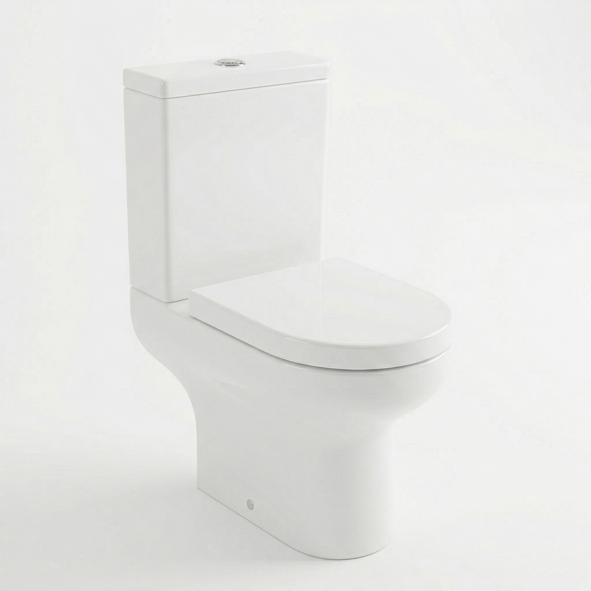 Kartell Bijoux White Rimless Close Coupled D Shape Toilet with Cistern & Soft Close Seat