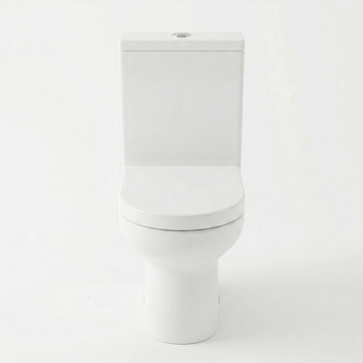Kartell Bijoux White Rimless Close Coupled D Shape Toilet with Cistern & Soft Close Seat