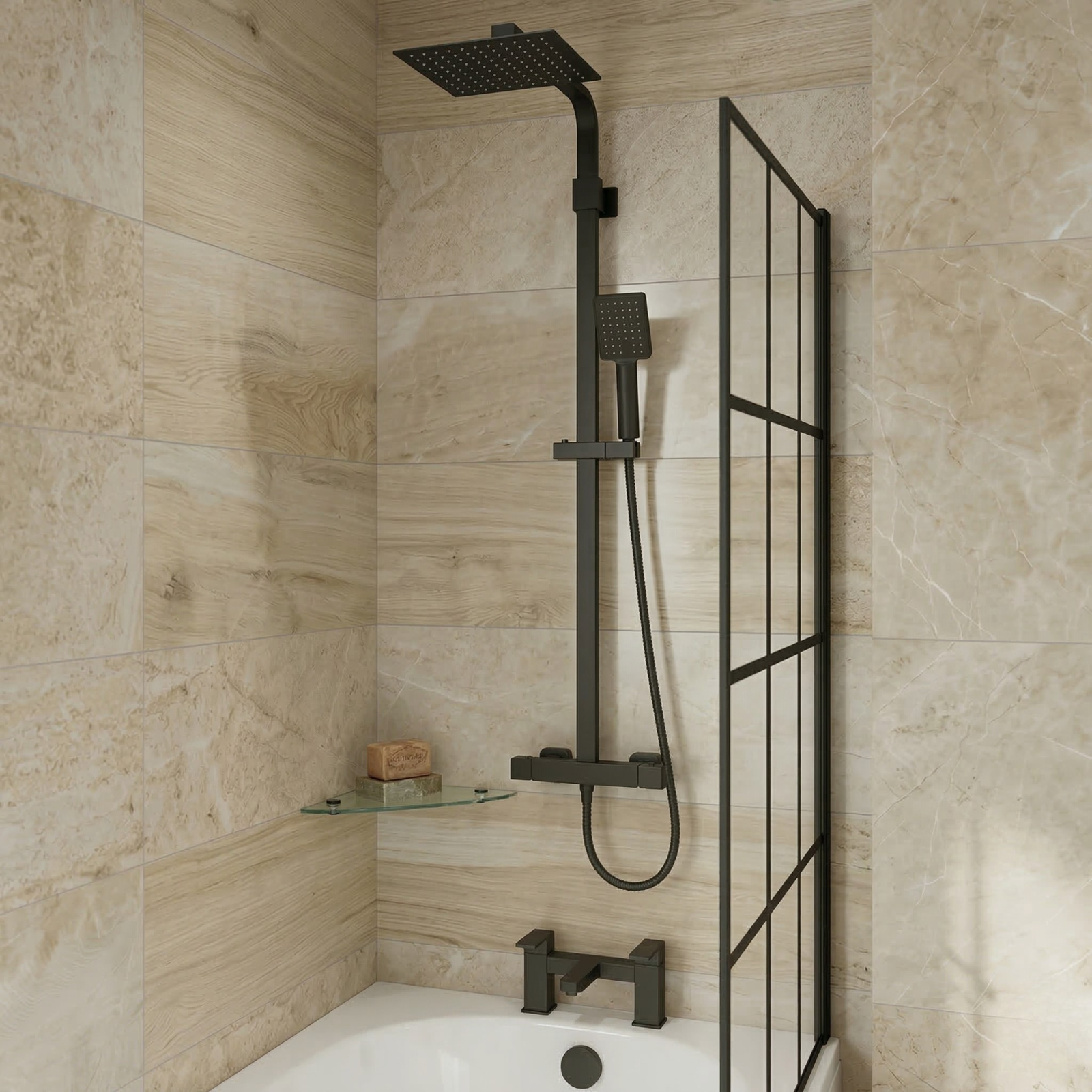 Nanuya Bathtub Shower Anthracite Basin Vanity Toilet Matte Black Taps