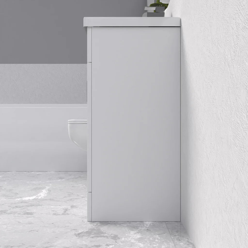 Nanuya 600mm White Bathroom with Basin Vanity & Close Coupled Toilet