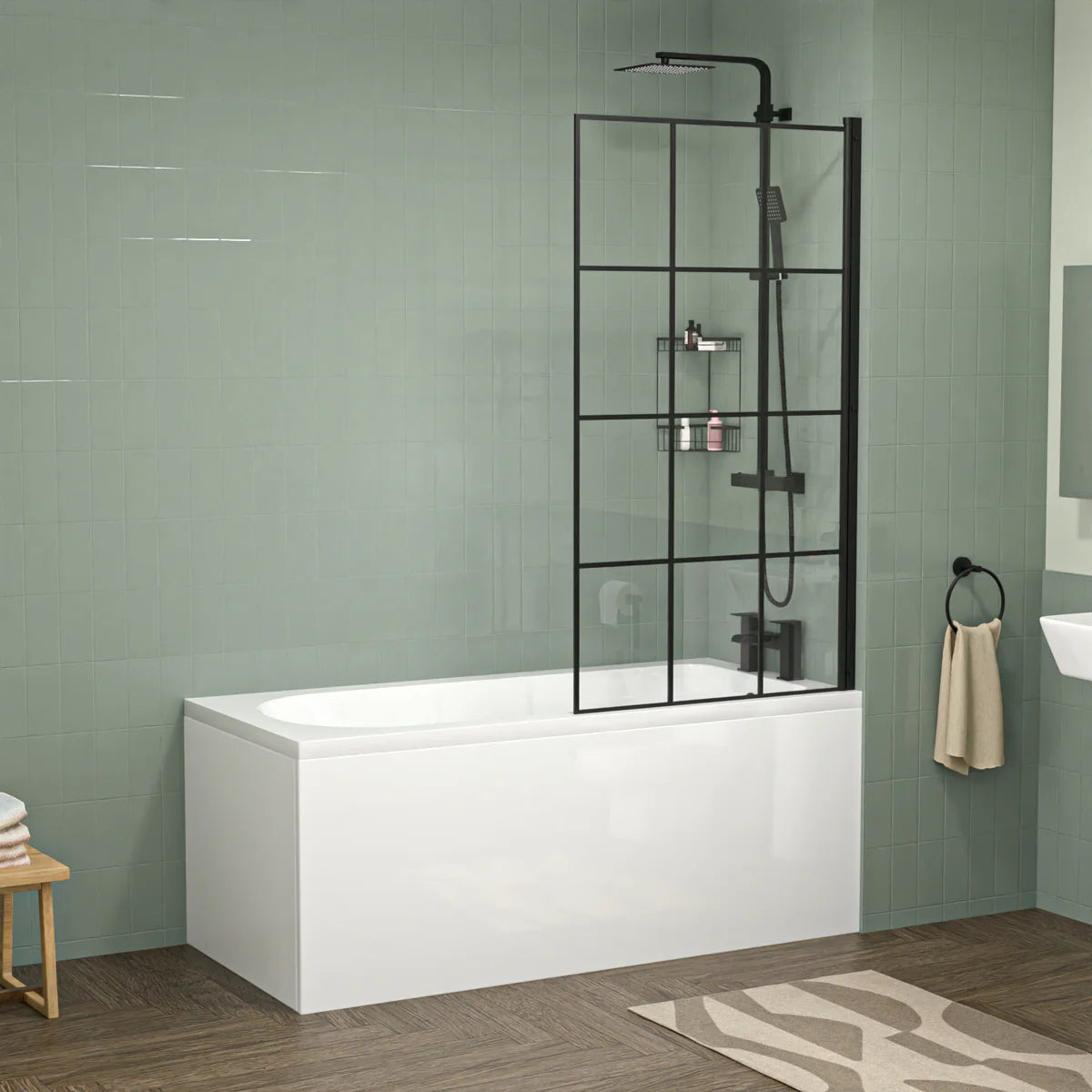 Aris 1500mm Square Pedestal Bathroom Suite with Taps Set