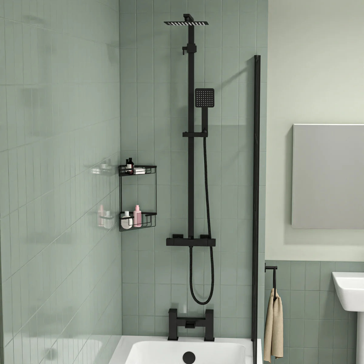 Aris 1500mm Square Pedestal Bathroom Suite with Taps Set