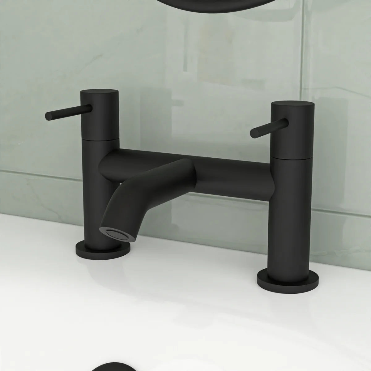 Cassis 1700mm Complete Bathroom Suite with Shower Bath & Matte Black Taps Set