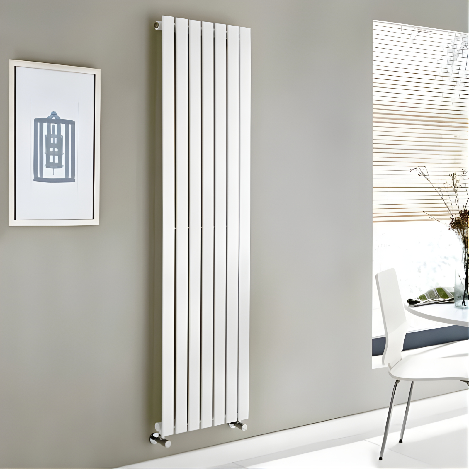 Kartell Boston Design Radiator 1600mm H x 490mm W White Vertical Designer Radiator - BOS1600-480W