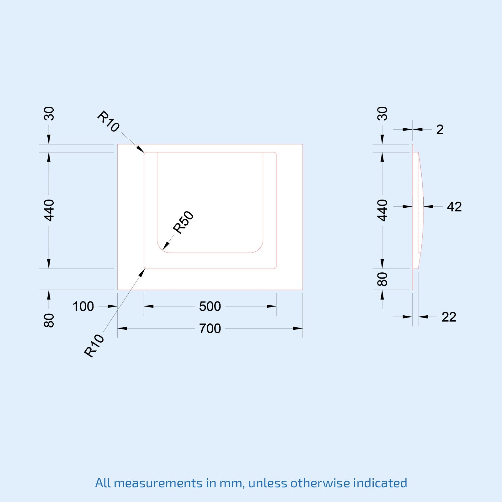 Bathroom Gloss White Modern End Bath Panel 700 x 550mm