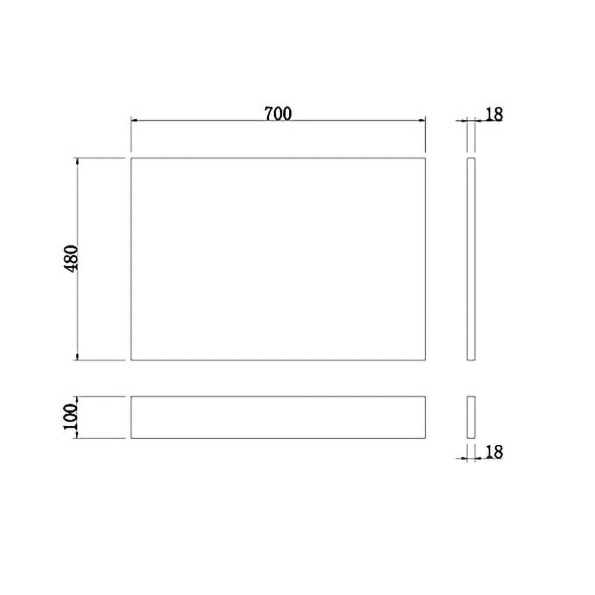 Modern 600 x 500 mm White Acrylic End Bath Panel