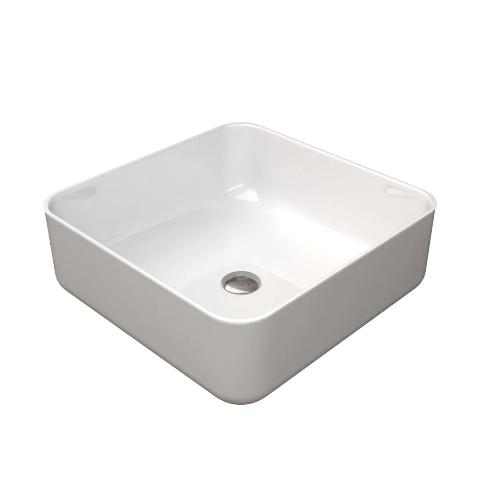 Merton 800mm Gloss White Freestanding Vanity Unit with Worktop and 390mm Square Countertop Basin