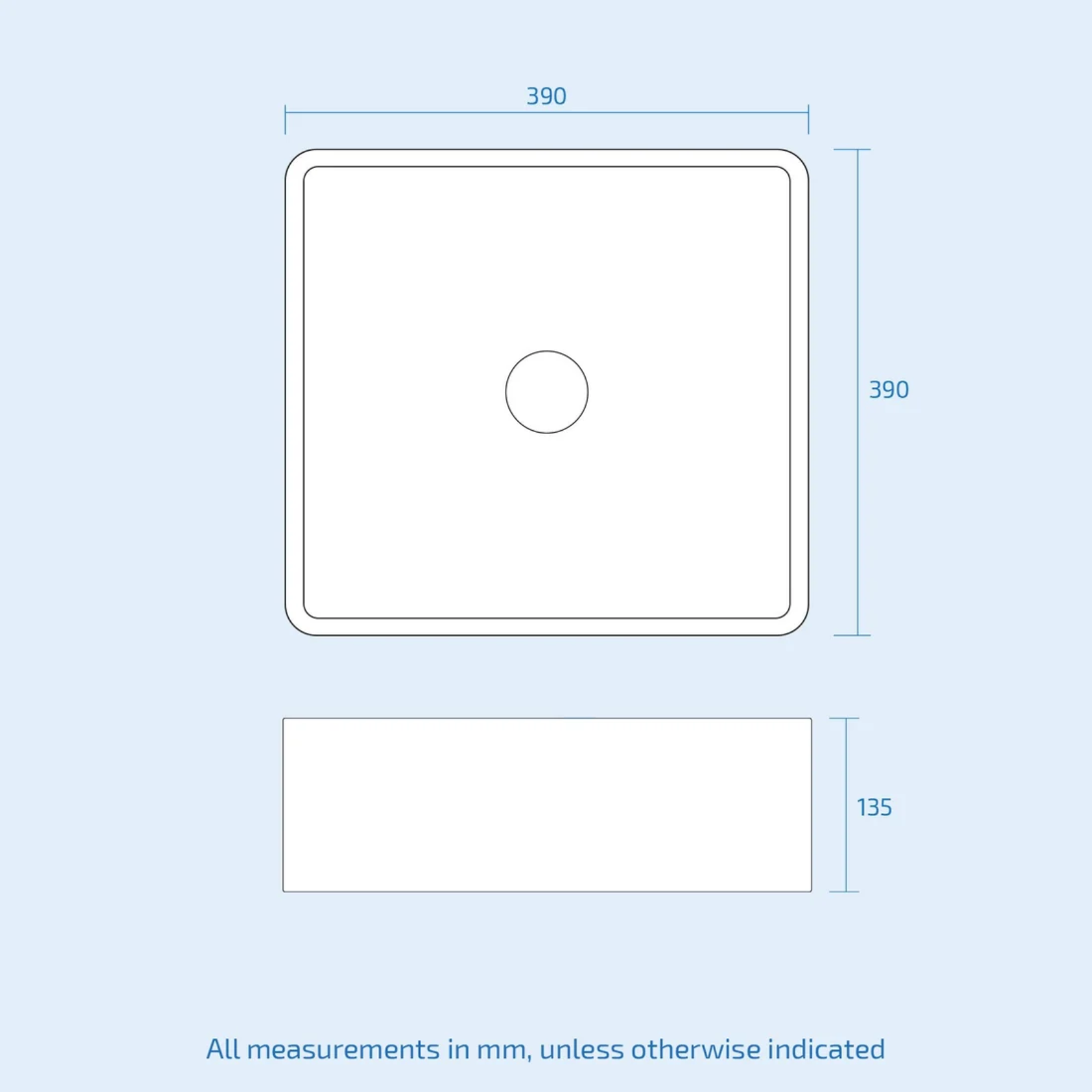 Merton 800mm Gloss White Freestanding Vanity Unit with Worktop and 390mm Square Countertop Basin