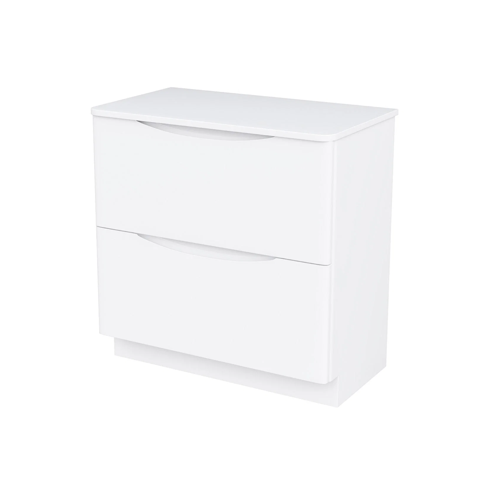 Merton 800mm Gloss White Freestanding Vanity Unit with Worktop and 360mm White Round Countertop Basin