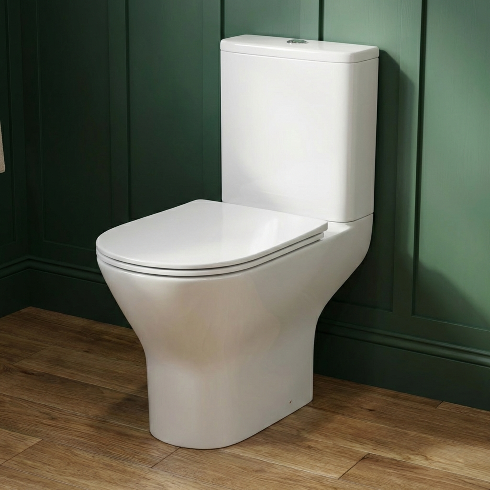 Alexa Cloakroom Rimless Close Coupled Toilet & 400mm Wall Hung Right Hand Rectangular Basin