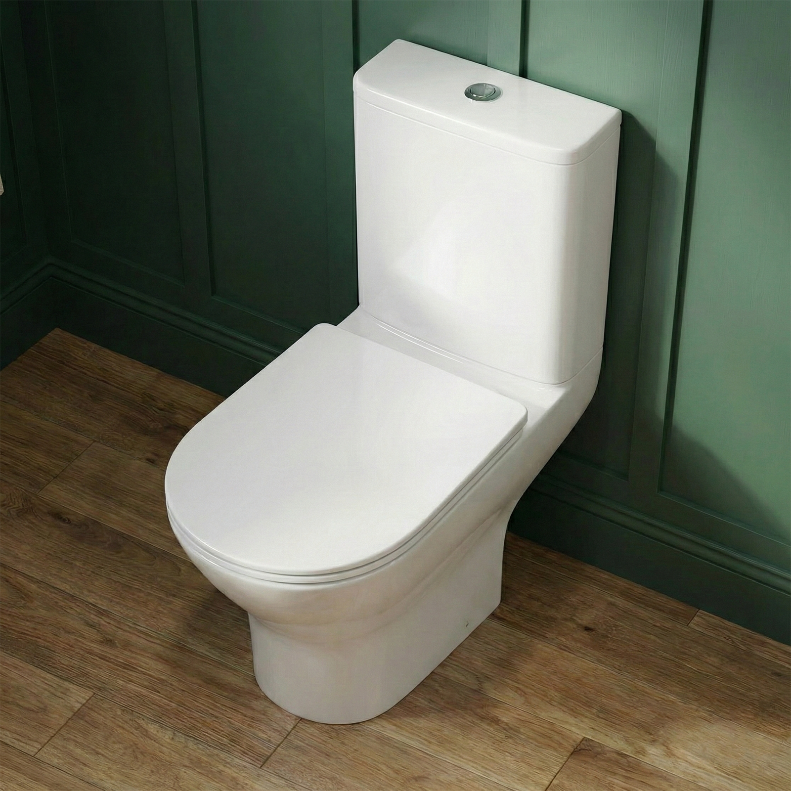 Alexa Cloakroom Rimless Close Coupled Toilet & 400mm Wall Hung Right Hand Rectangular Basin