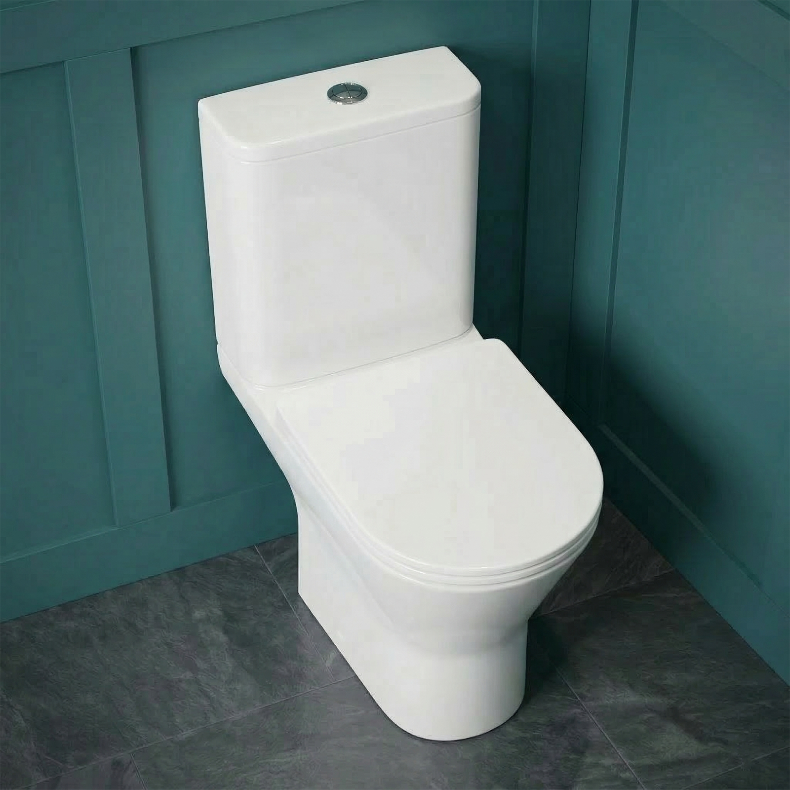 Alexa Cloakroom Rimless Close Coupled Toilet & 400mm Wall Hung Left Hand Rectangular Basin