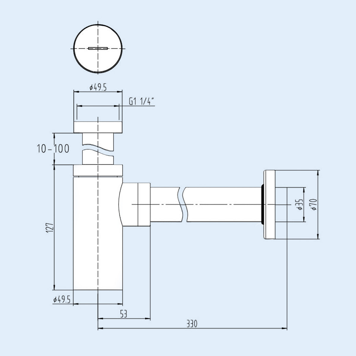 Premium Basin Sink Brushed Brass Bottle Trap