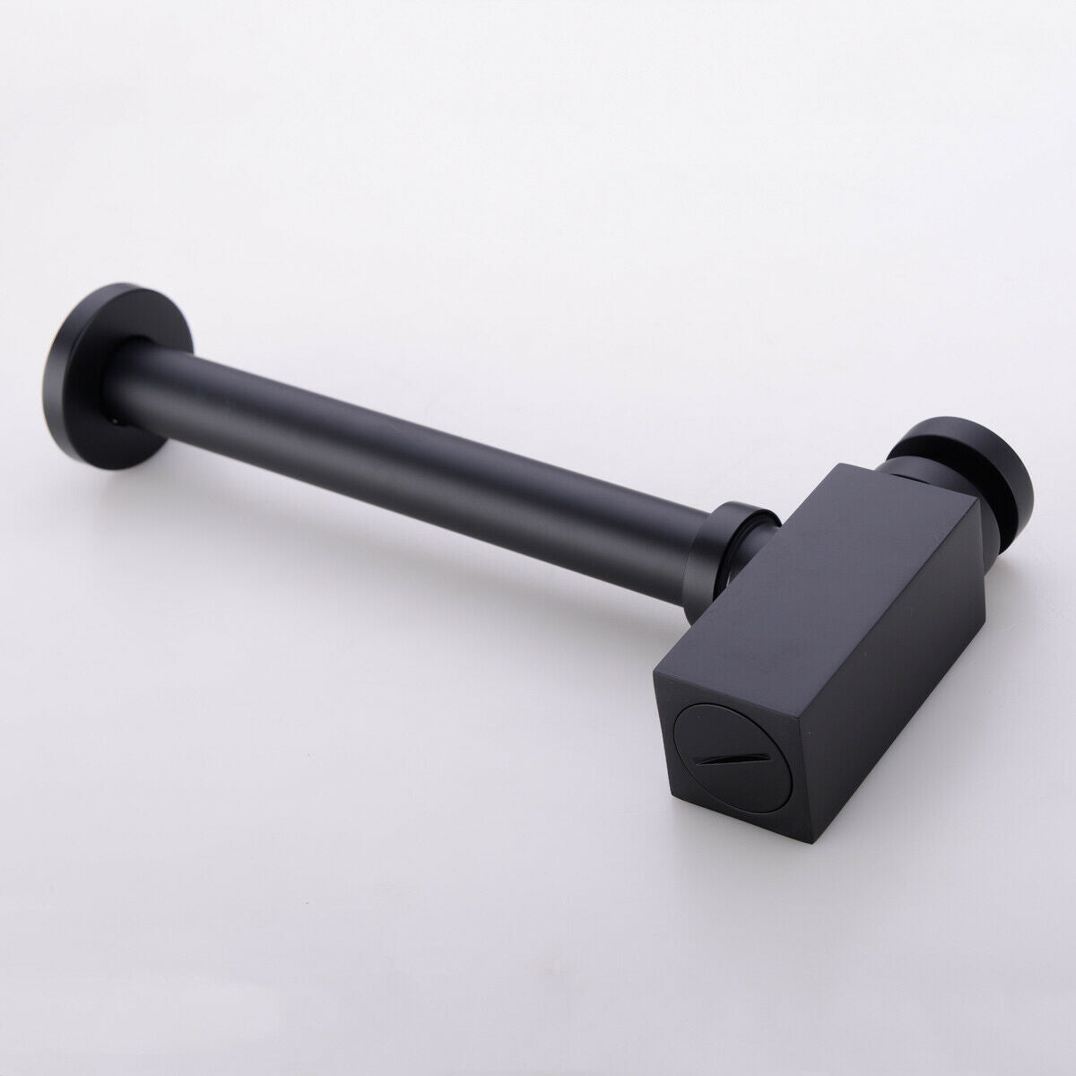 Square Bottle Trap & Outlet Pipe Bathroom Basin Sink Brass Matte Black