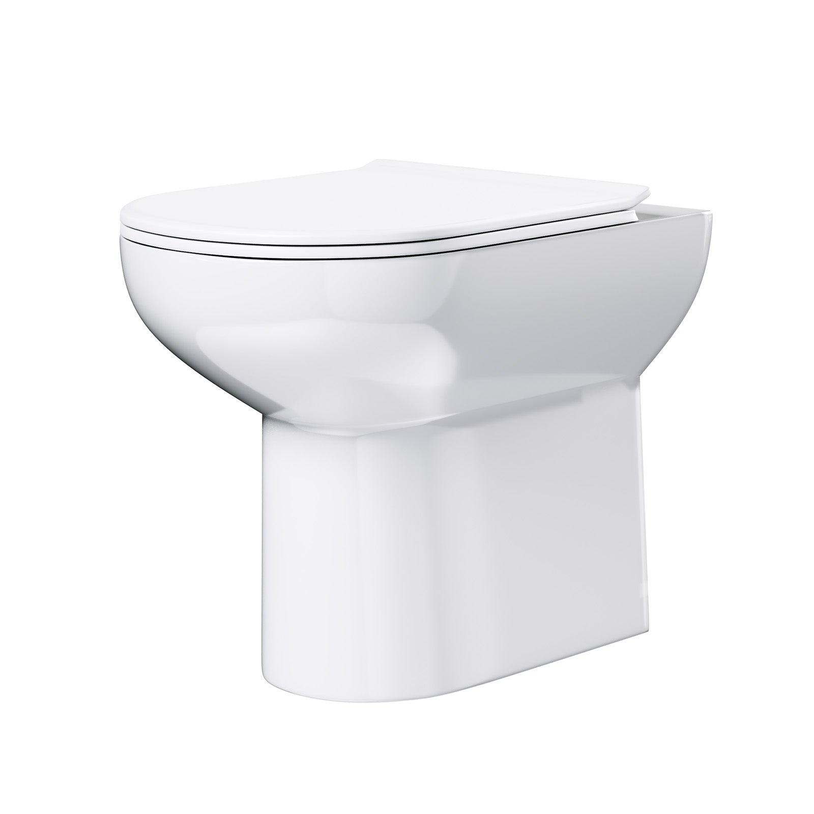 wall mounted White toilet with lid