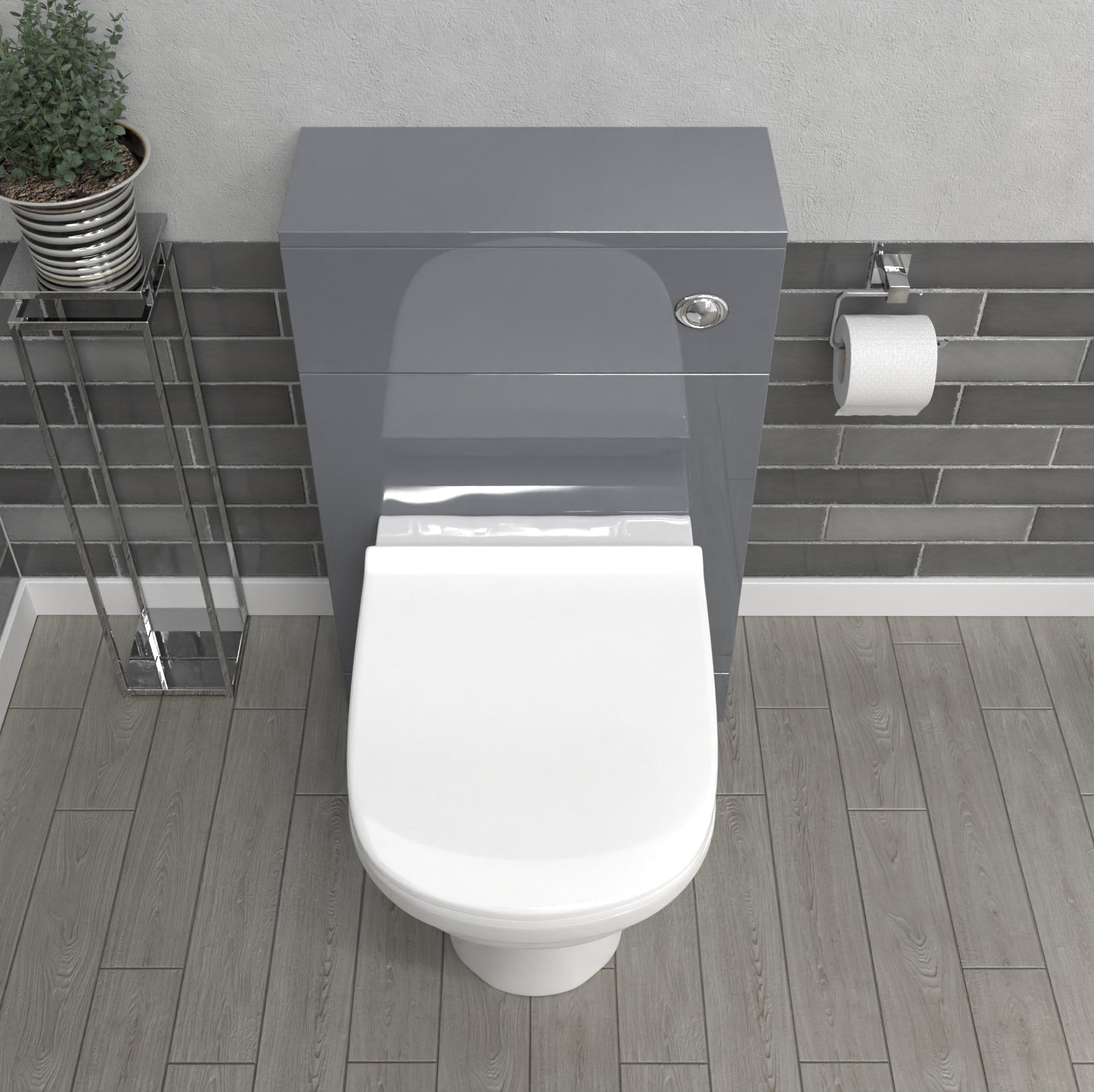 Howard Modern 500mm Back To Wall Toilet with WC Bathroom Steel Grey