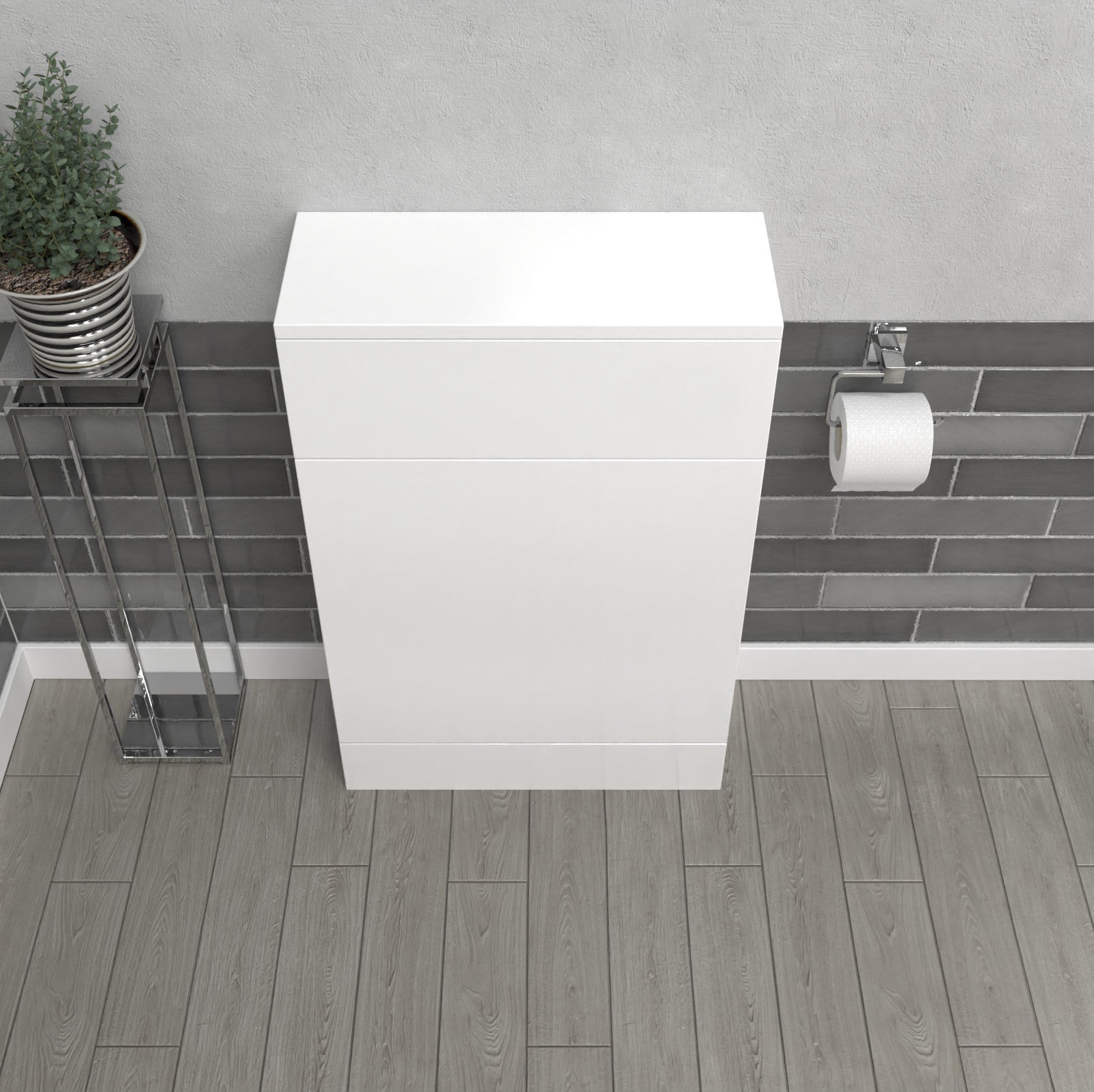 Nanuya Back To Wall White Gloss Toilet Cistern Unit W500mm x D200mm Flat Pack