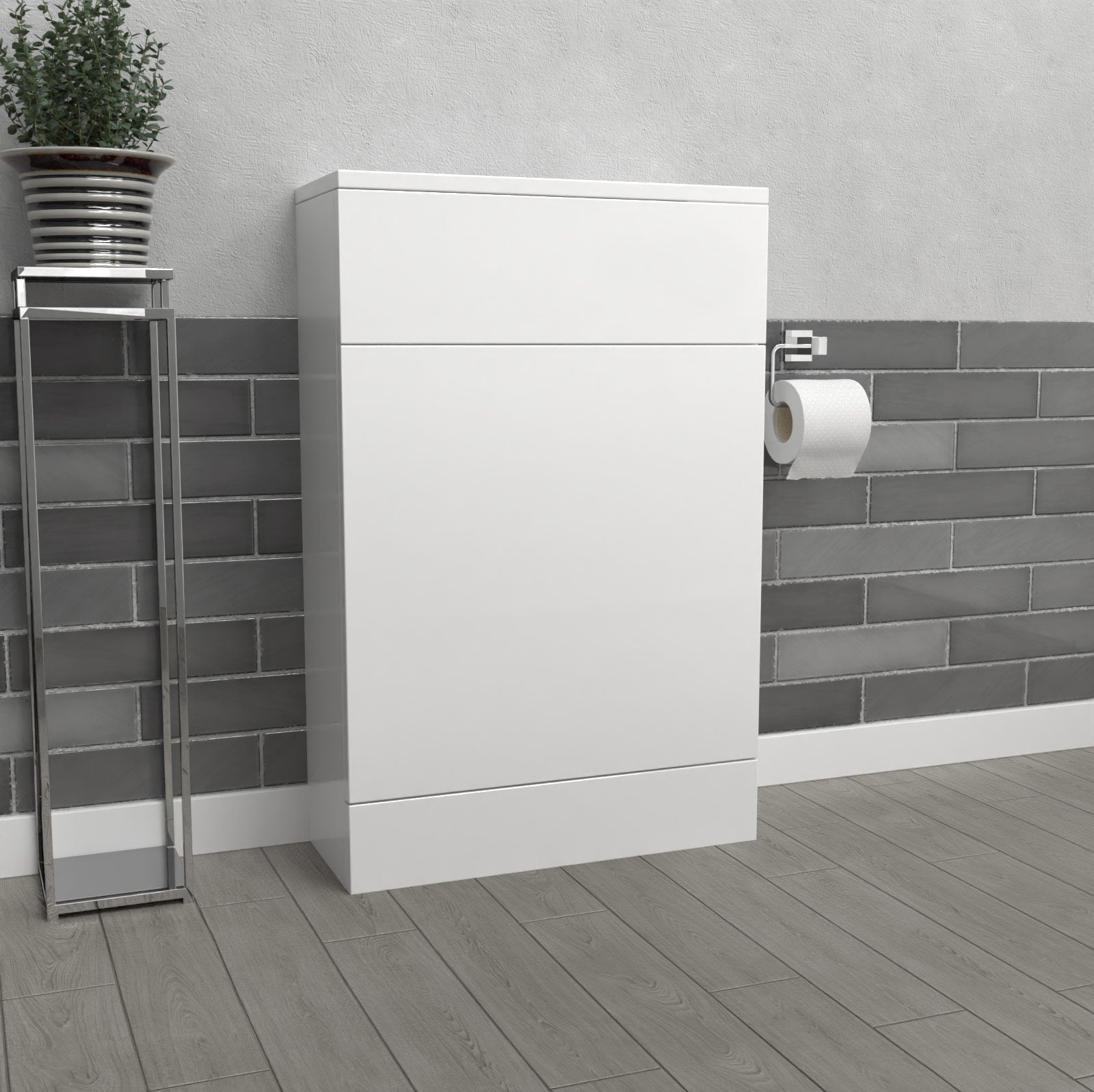 Nanuya Back To Wall White Gloss Toilet Cistern Unit W500mm x D200mm Flat Pack