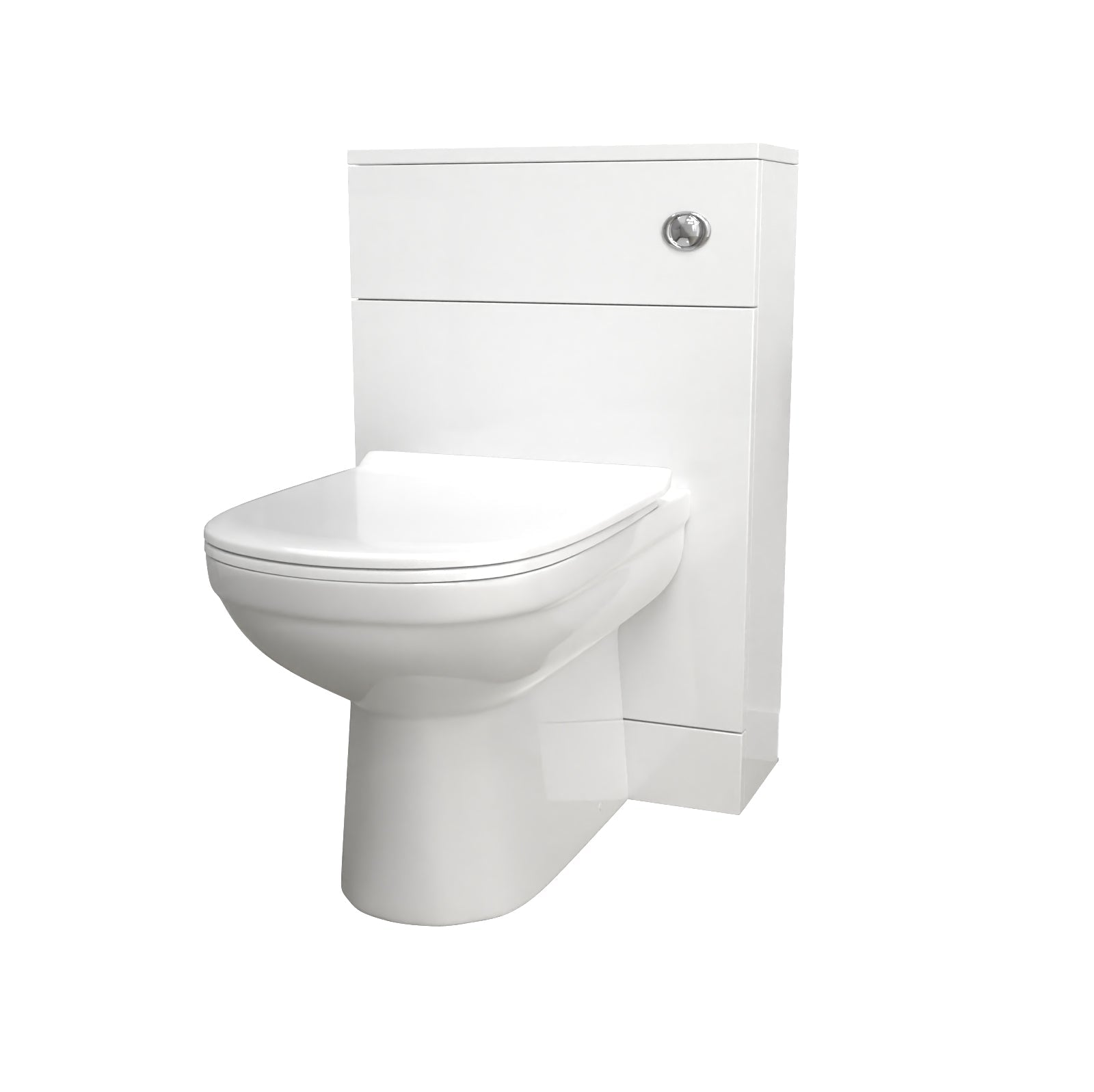 Howard Modern 500mm Back To Wall Toilet with Flat Pack WC Unit Gloss White