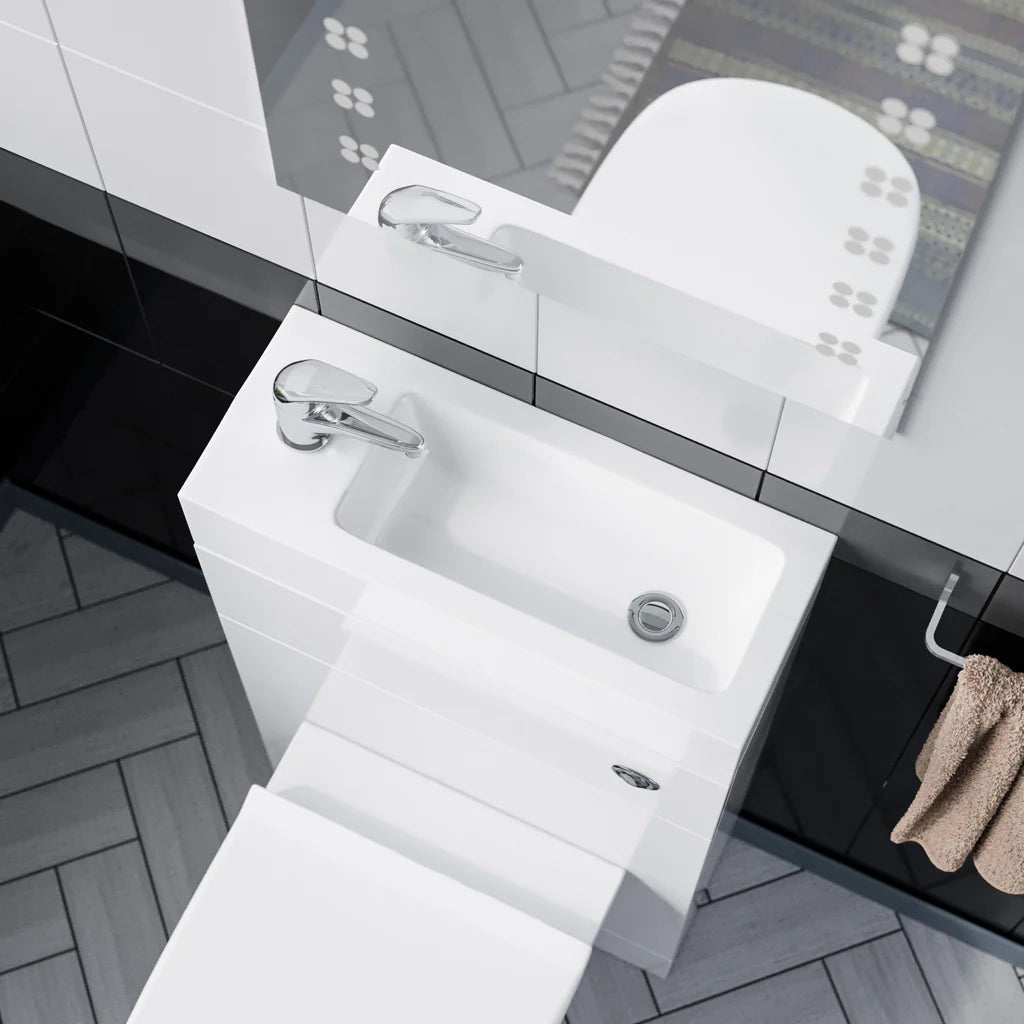 Eslo 2 in 1 Compact Basin and Back to Wall Rimless Toilet and WC Unit