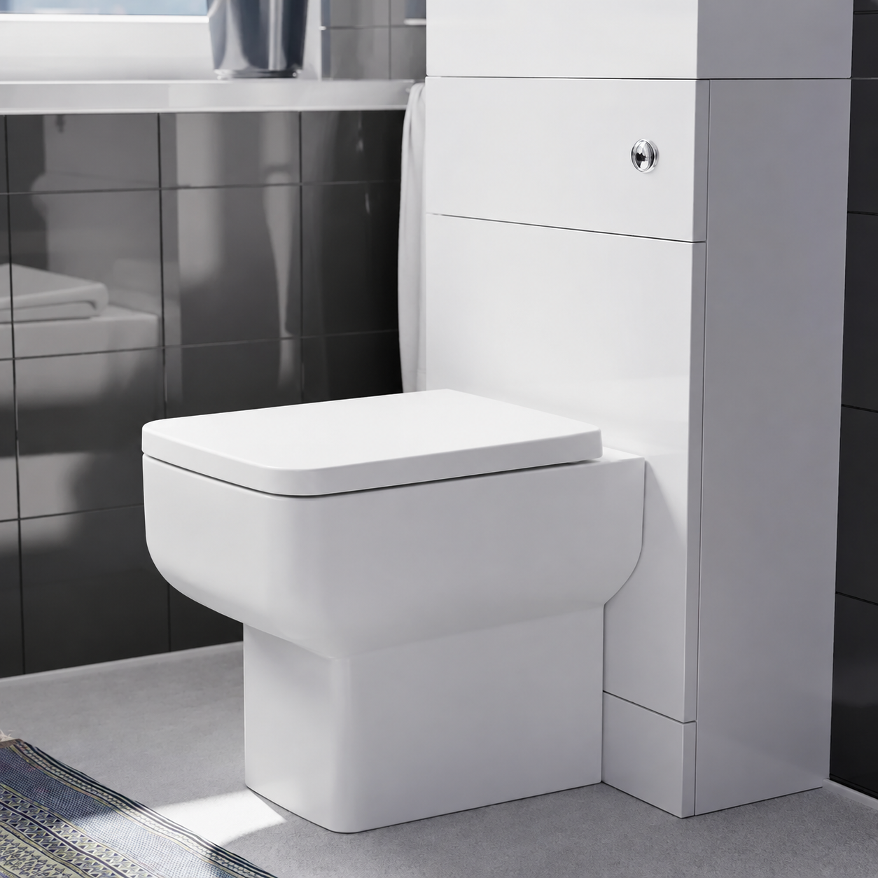 Eslo 2 in 1 Compact Basin and Back to Wall Rimless Toilet and WC Unit