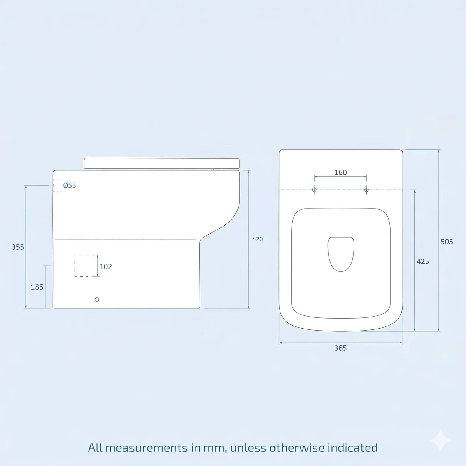 Eslo 2 in 1 Compact Basin and Back to Wall Rimless Toilet and WC Unit