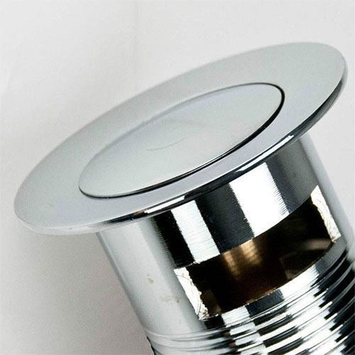 Chrome Basin Sink Waste Modern Pop Up Sprung Plug Slotted with Overflow