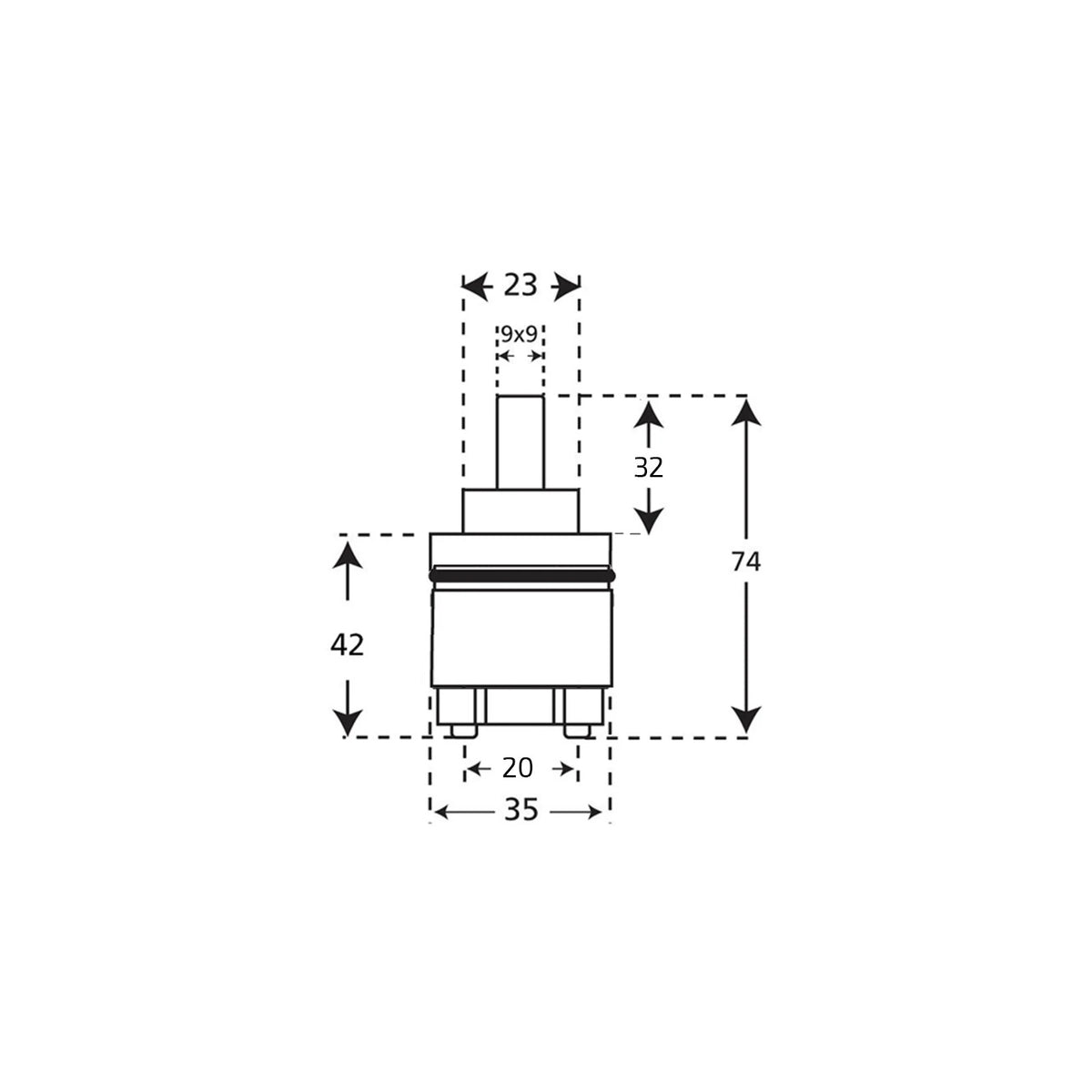 Ceramic Disc Cartridge Replacement 35 Mm For Mixer Tap