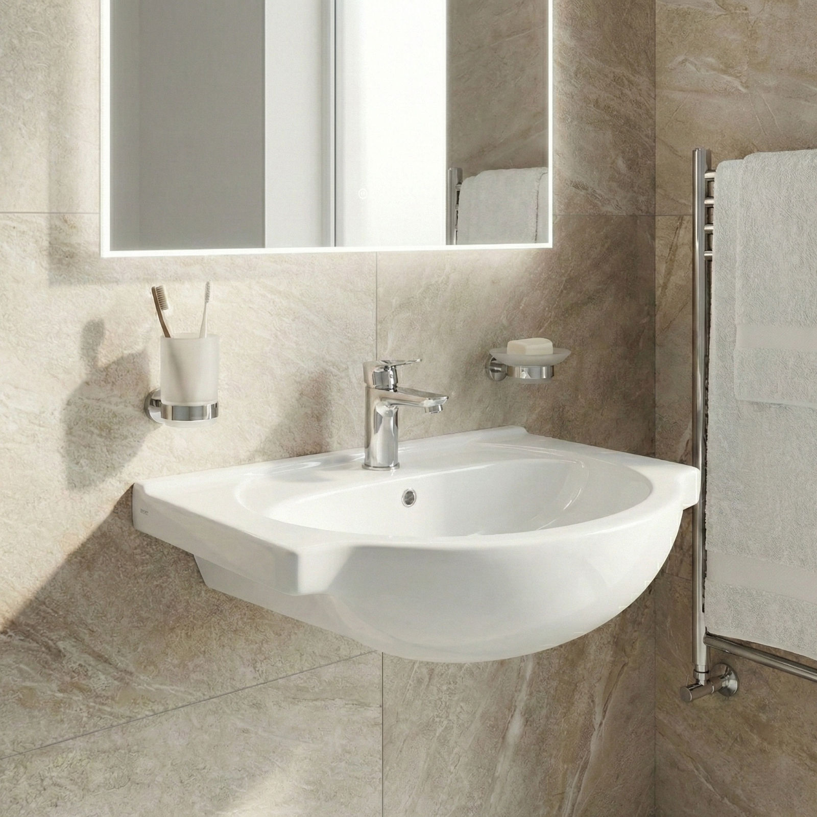 450mm Bathroom Wall Hung Basin Sink White