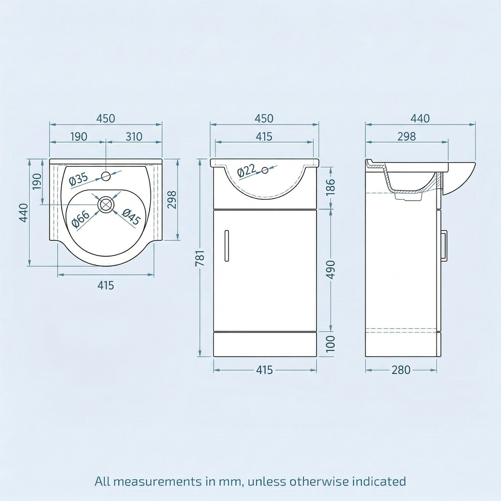 Ellen 950mm Vanity Basin Unit, WC Unit & Rimless Back to Wall Toilet White